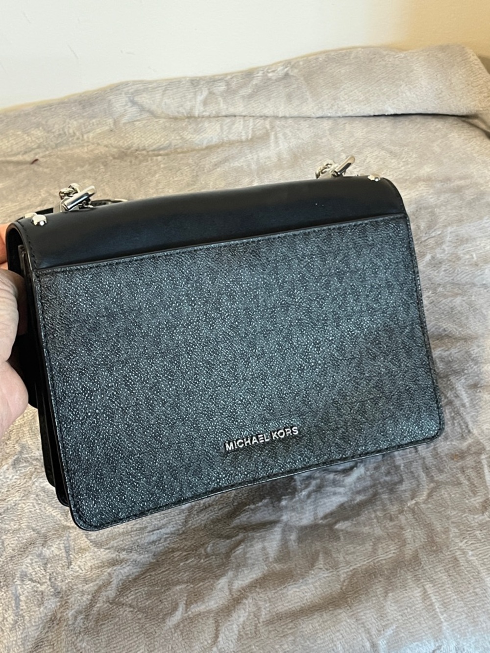 NWOT Michael Kors Jade Black Calf Hair Shoulder Bag Zebra - Picture 5 of 9